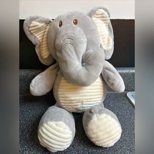 Kellytoy Plush ELEPHANT Rattle Baby Soft Toy 19" Grey White Stuffed Animal